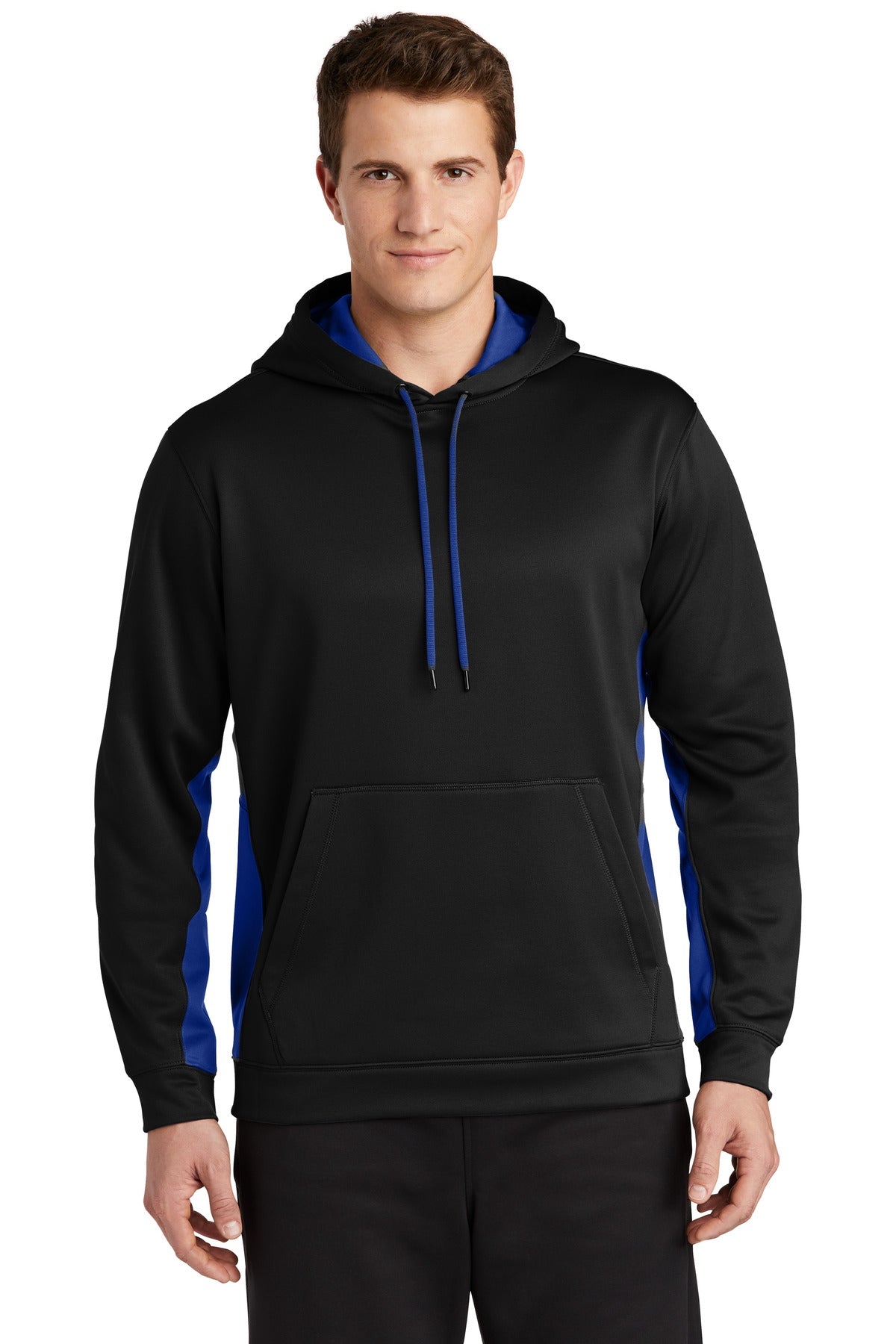 Sport-Tek ®  Sport-Wick ®  Fleece Colorblock Hooded Pullover. ST235