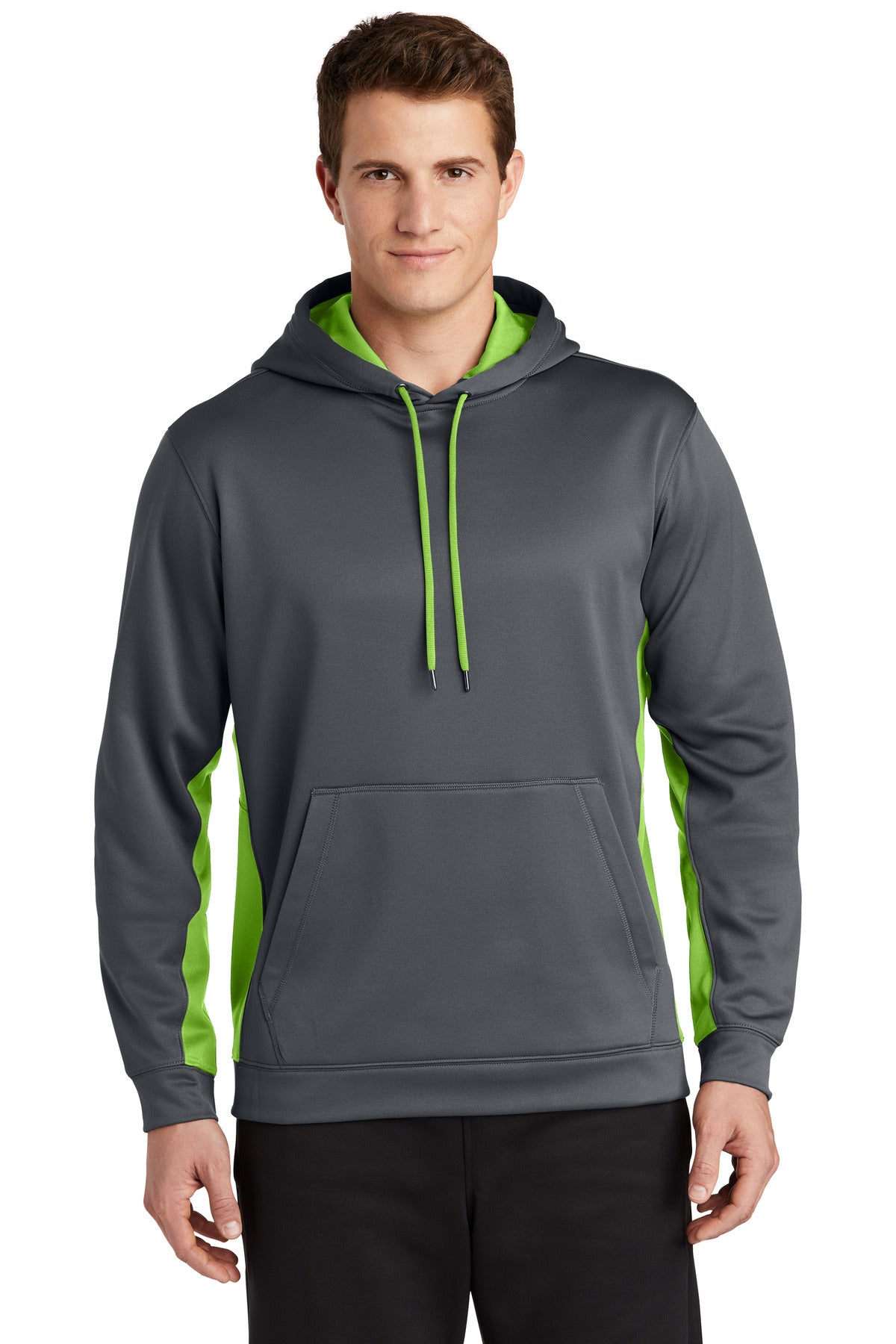 Sport-Tek ®  Sport-Wick ®  Fleece Colorblock Hooded Pullover. ST235