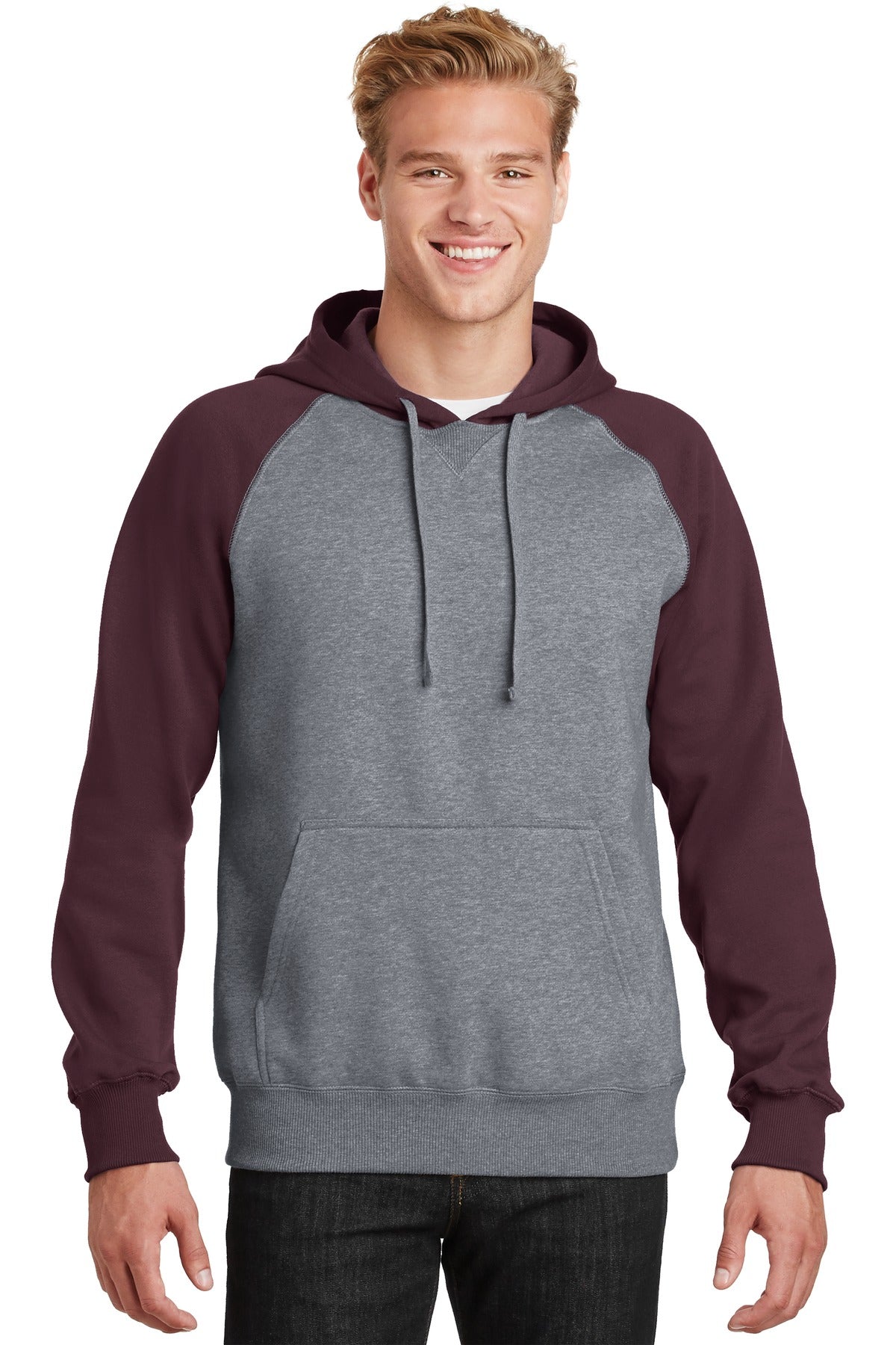 Sport-Tek ®  Raglan Colorblock Pullover Hooded Sweatshirt. ST267