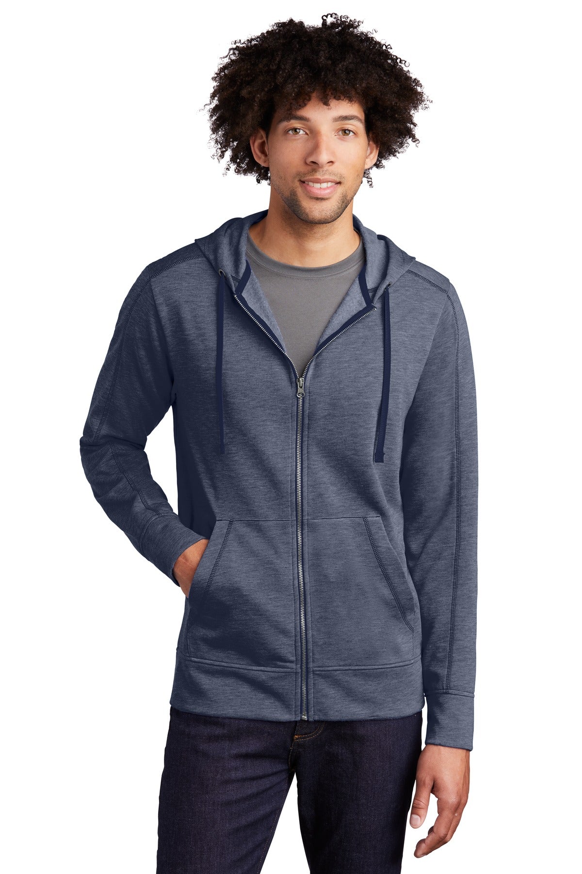 Sport-Tek  ®  PosiCharge  ®  Tri-Blend Wicking Fleece Full-Zip Hooded Jacket ST293