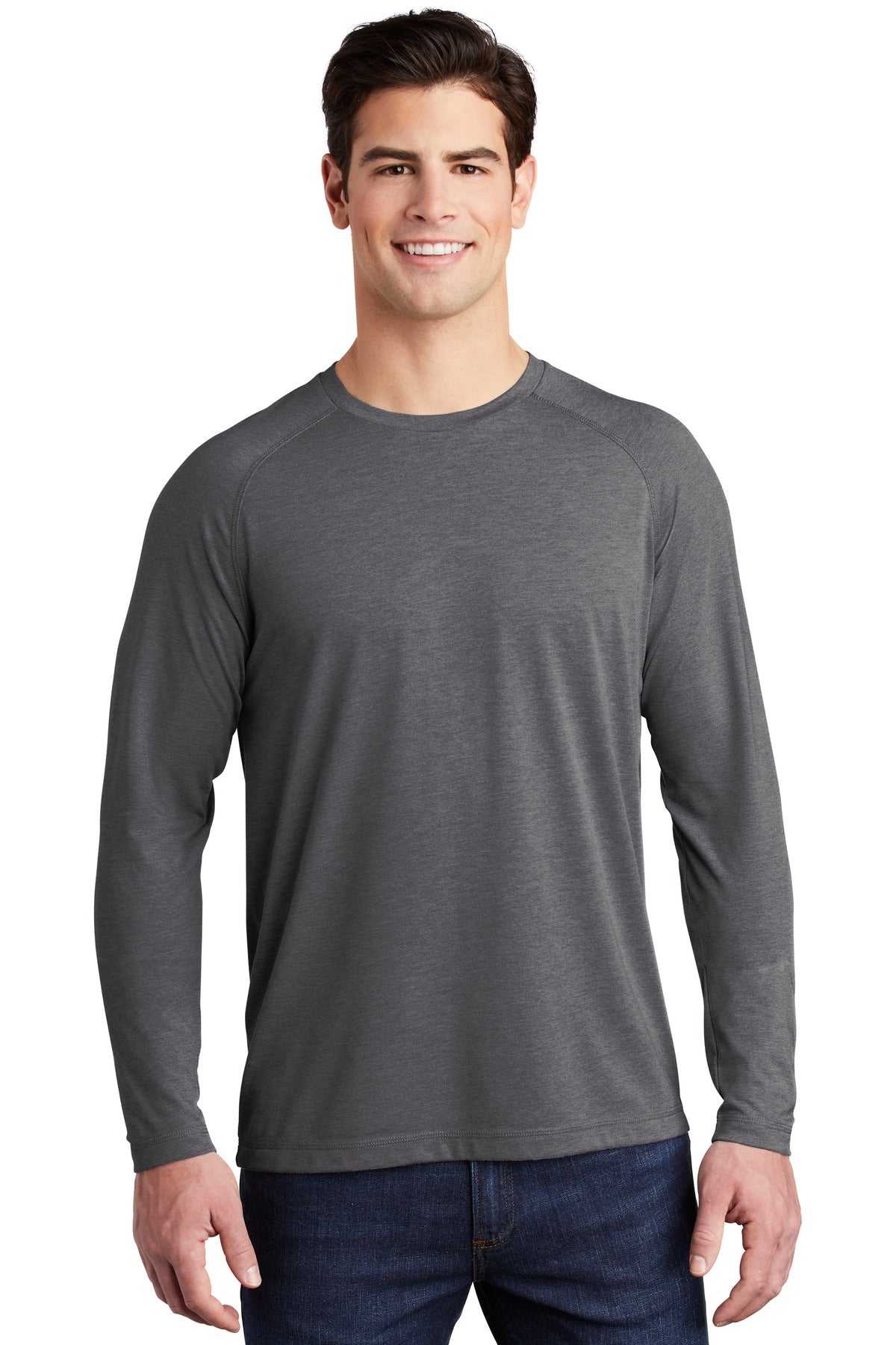 Sport-Tek  ®  PosiCharge  ®  Long Sleeve Tri-Blend Wicking Raglan Tee ST400LS