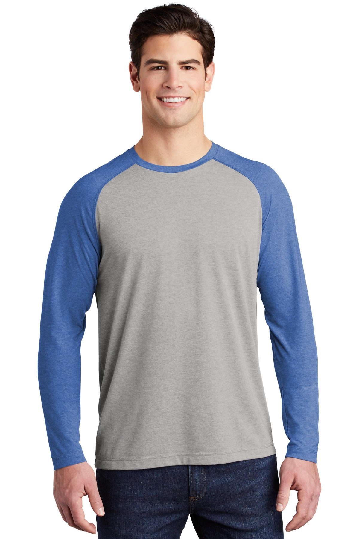 Sport-Tek  ®  PosiCharge  ®  Long Sleeve Tri-Blend Wicking Raglan Tee ST400LS