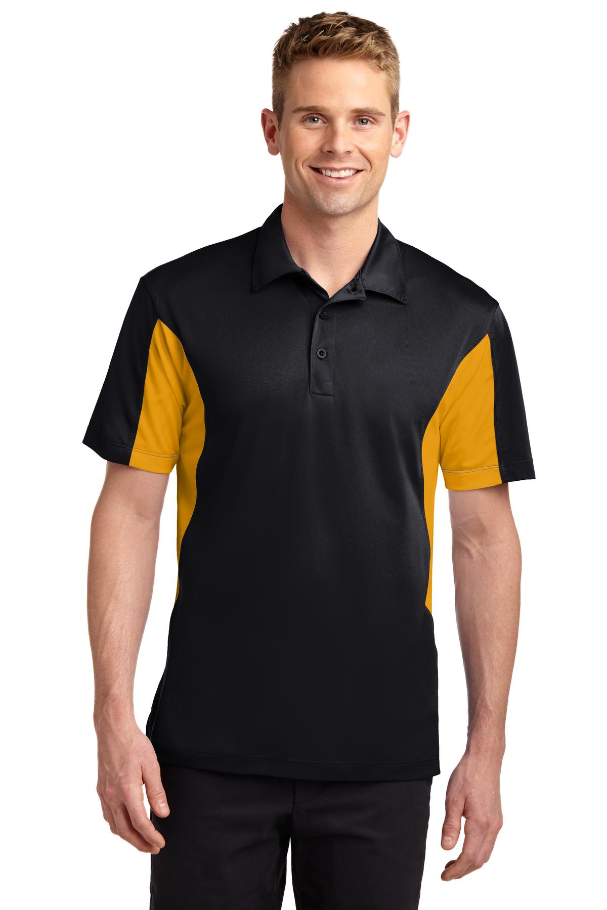Sport-Tek ®  Side Blocked Micropique Sport-Wick ®  Polo. ST655 - Black/ Gold