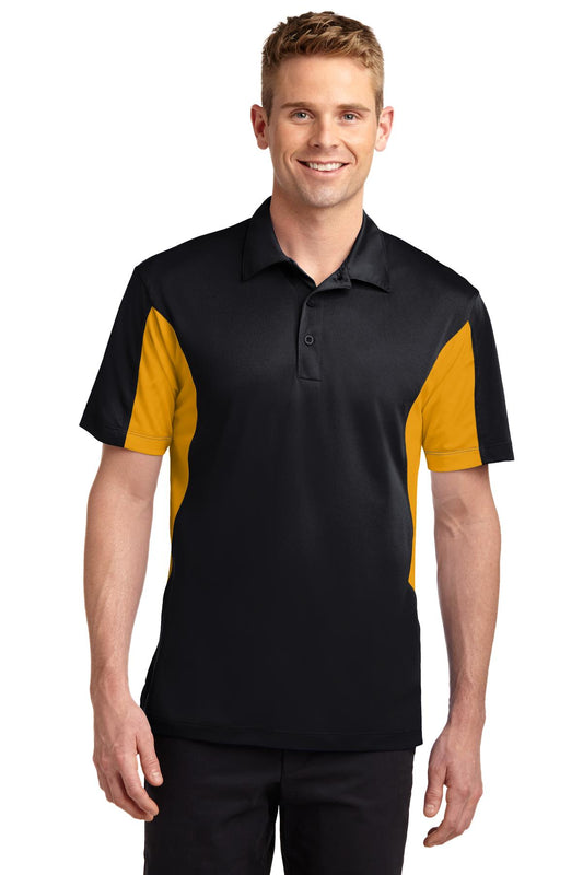 Sport-Tek ®  Side Blocked Micropique Sport-Wick ®  Polo. ST655 - Black/ Gold