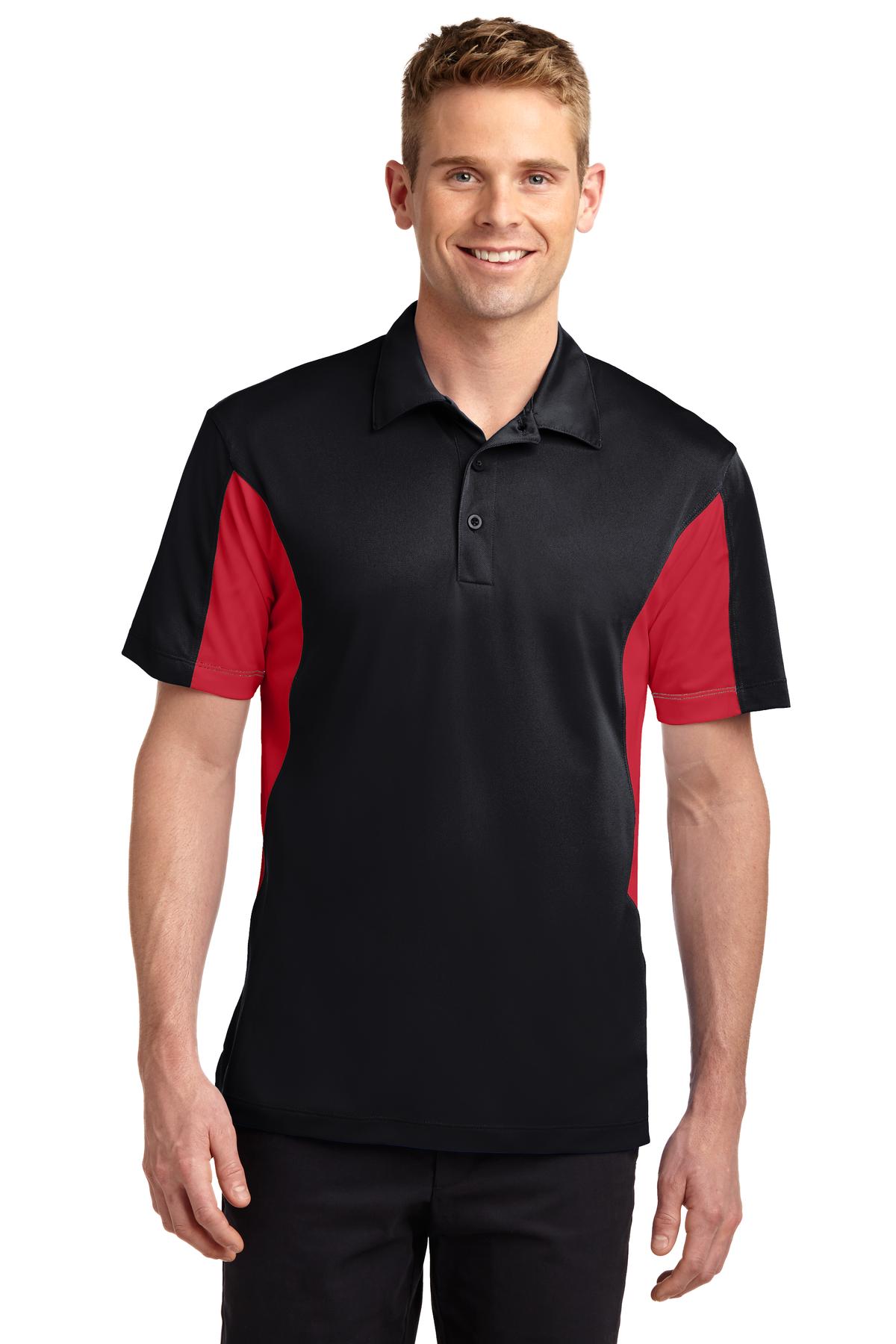 Sport-Tek ®  Side Blocked Micropique Sport-Wick ®  Polo. ST655 - Black/ True Red