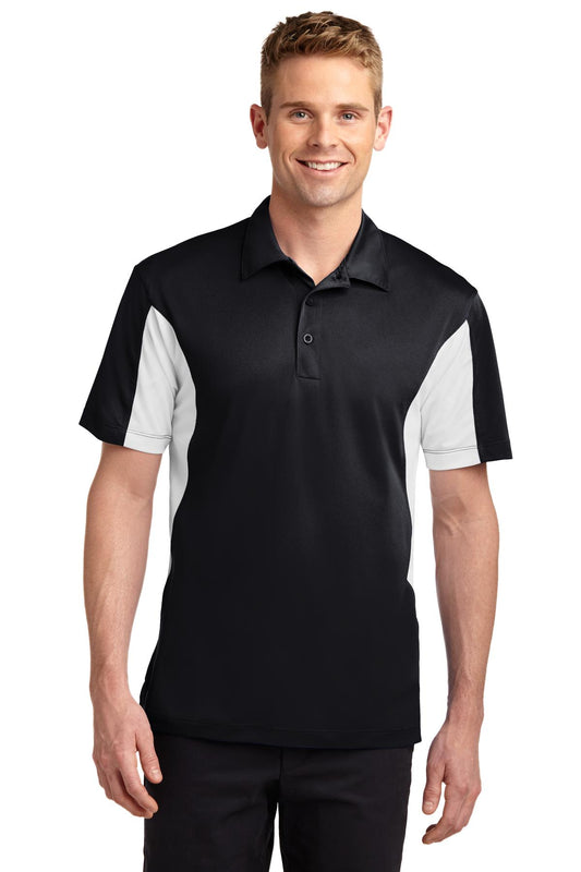 Sport-Tek ®  Side Blocked Micropique Sport-Wick ®  Polo. ST655 - Black/ White