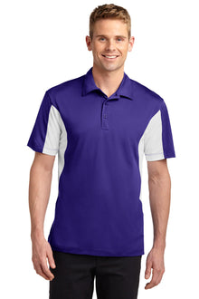 Sport-Tek ®  Side Blocked Micropique Sport-Wick ®  Polo. ST655 - Purple/ White